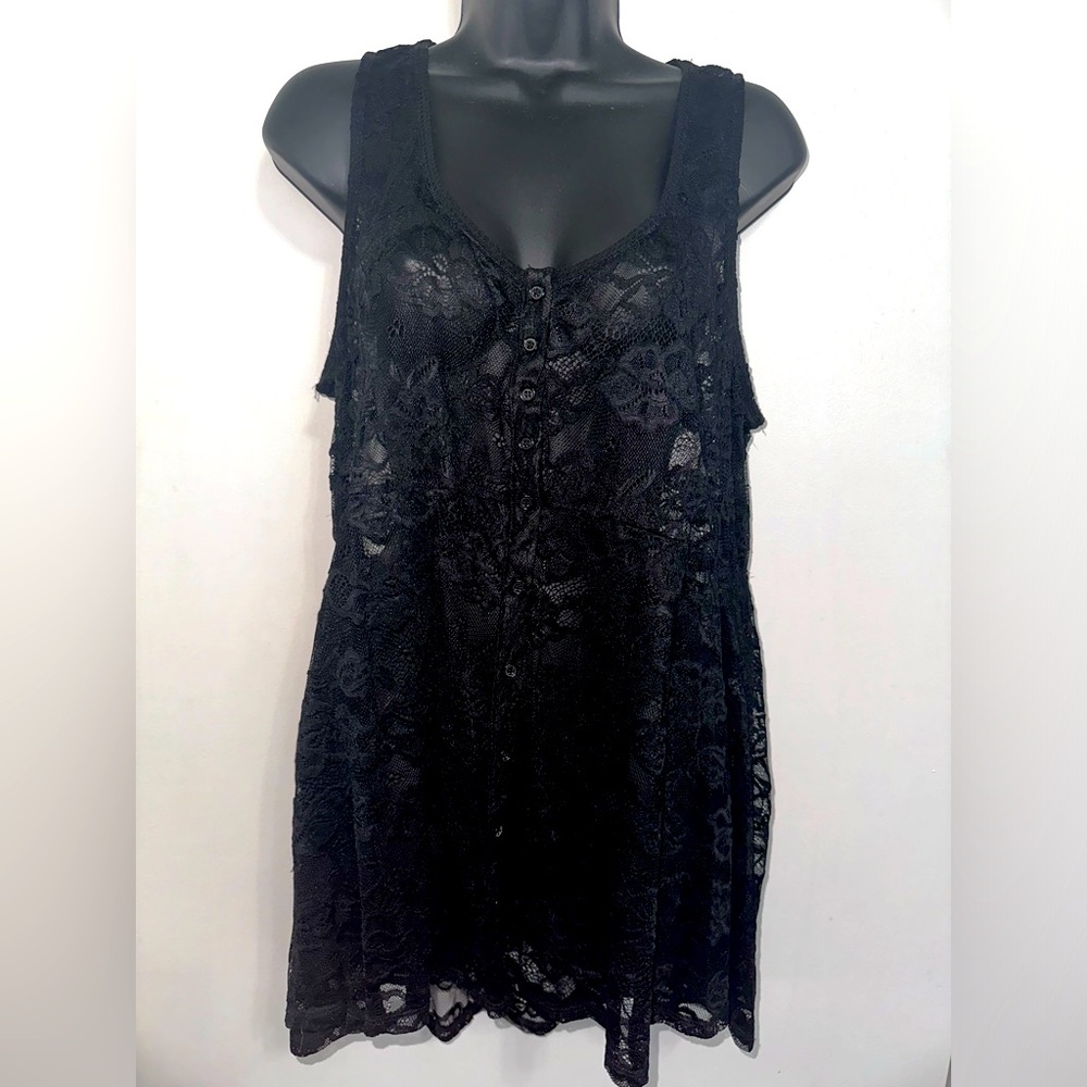 Torrid Size 1 Black Lace Babydoll Tank
